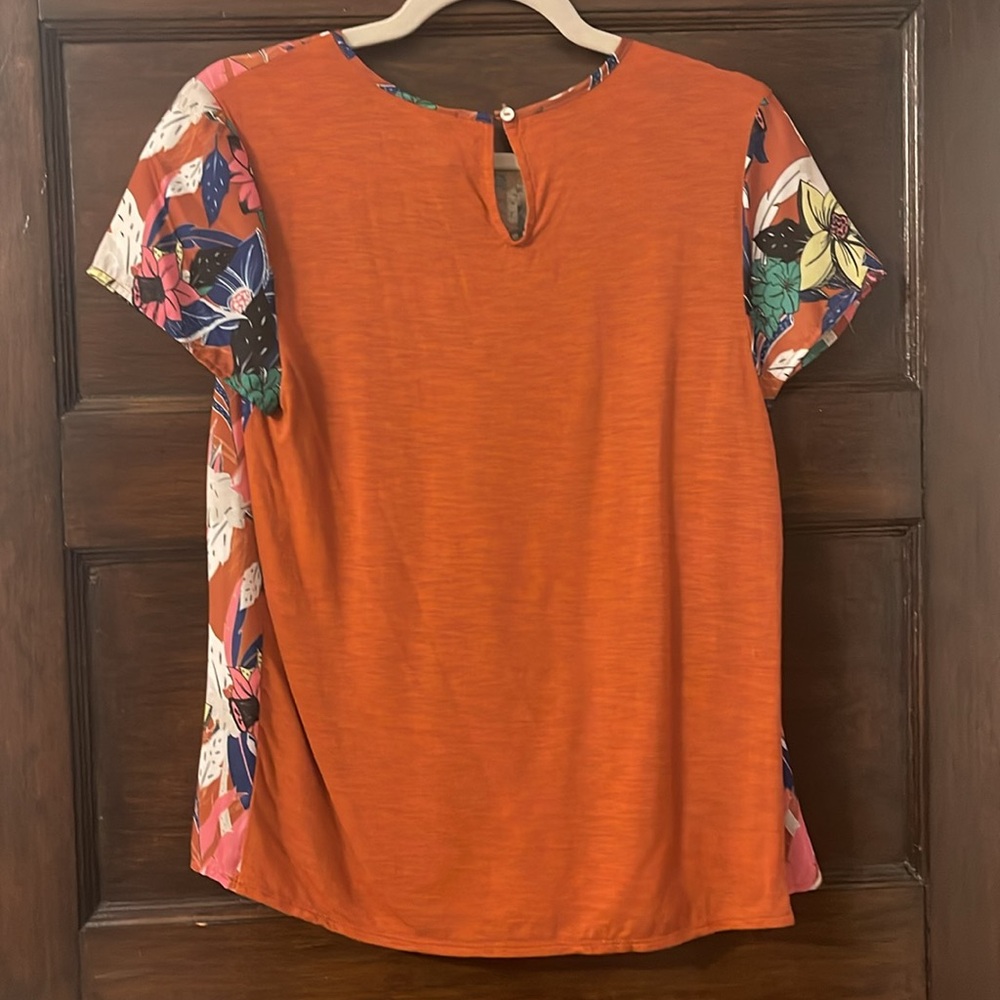 Orange Patterned Silk Too - Picture 2 of 3